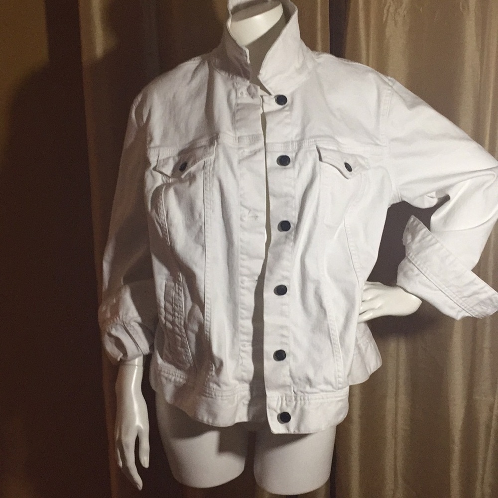 Talbots White Denim Jacket